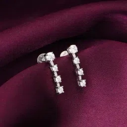 GIVA 92.5 Sterling Silver Zirconia Square Drop Earrings-image-41