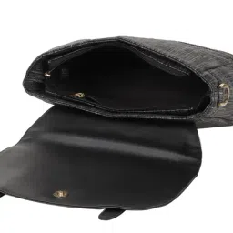 BELLADAMA Jade Black  & Grey Printed Medium Sling Handbag image 4