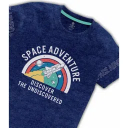 Codez Kids Grey Melange & Blue Printed T-Shirt (Pack Of 2) image 3