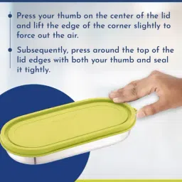 Magnus Easy Lock Deep Green Stainless Steel Container with Leakproof Lid - Set of 2 (100 ml, 450 ml) image 4