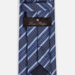 Louis Philippe Blue Polyester Striped Tie image 3