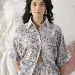 RAREISM Off White Cotton Floral Top image 5