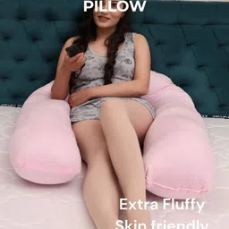 Siroki Bond Pink Fibre Filled Faux Velvet Lightweight Maternity Pillow image 3