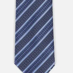Louis Philippe Blue Polyester Striped Tie image 2