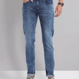 AD by Arvind Blue Lightly Washed Skinny Fit Jeans-picture-4