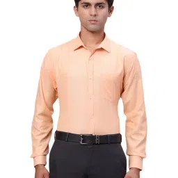 Park Avenue Orange Slim Fit Texture Shirt-image-87