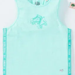 Ed-a-Mamma Kids Blue Cotton Printed T-Shirt-image-56