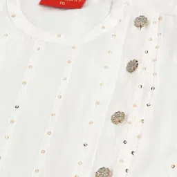 VASTRAMAY Boys White & Gold Printed Full Sleeves Kurta Sets image 4