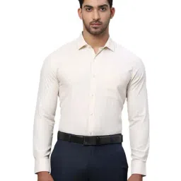 Park Avenue Beige Slim Fit Texture Shirt-image-97