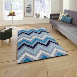 Presto Blue & Grey Wool Hand Tufted Carpet-image-44