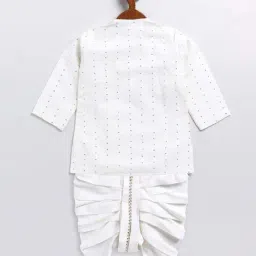 VASTRAMAY Boys White & Gold Printed Full Sleeves Kurta Sets image 3