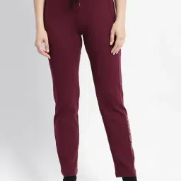 MADAME M Secret Wine Cotton Regular Fit Mid Rise Trackpants-picture-35