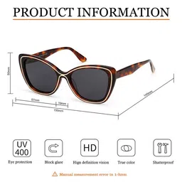 HASHTAG EYEWEAR Women Square Sunglasses with Polarised and UV Protected Lens YD1131_C2 image 5