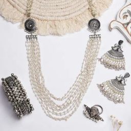 Teejh Pitara Collection Amiya Silver Oxidized Jewellery Set-picture-12