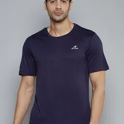 Alcis Men Navy Blue Solid Slim Fit T-shirt-picture-33