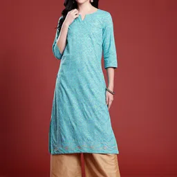 Anouk Floral Print Cotton Straight Kurta-image-26