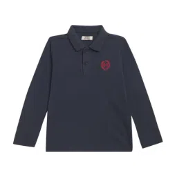 Cantabil Kids Navy Cotton Regular Fit Full Sleeves Polo T-Shirt-image-40