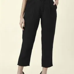 Annabelle by Pantaloons Black Mid Rise Cropped Pants-picture-40