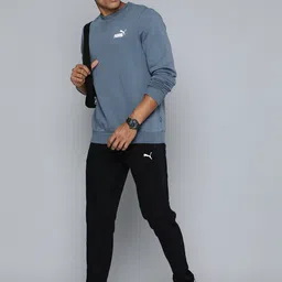 Puma Men Grey Essential Small Logo Crew Sweatshirt-picture-11