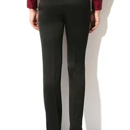 V Dot by Van Heusen Men Black Solid Slim Fit Flat-Front Trousers image 4