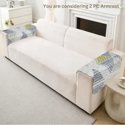 HOMETHREADS Beige & Grey Printed Sofa Cover image 2