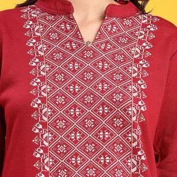 V-Mart Women Geometric Embroidered Kurta image 5