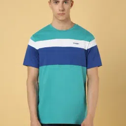 Wrangler Green & Blue Cotton Regular Fit Striped T-Shirt-picture-38