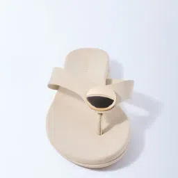 LUNA BLU by Westside Ivory Metal-Detailed Flip-Flops image 3