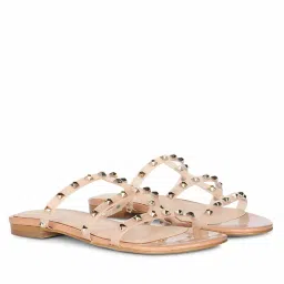 Saint G Women Metal Studded Vegan Leather Pink Flats-image-98