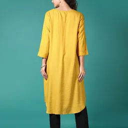 LIMEROAD V-Neck Cotton A-Line Kurta image 5