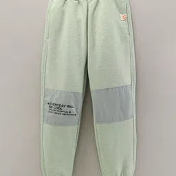 Little Kangaroo Full Length Fleece And Woollen Lounge Pant Text Print - Green-image-24
