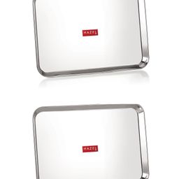 HAZEL Stainless Steel Serving Trays Rectangle Premium Dining Table Plater Silver - Pack of 2-picture-11