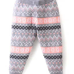 Babyhug Knitted Full Length Design Fleece & Woollen - Grey-picture-18