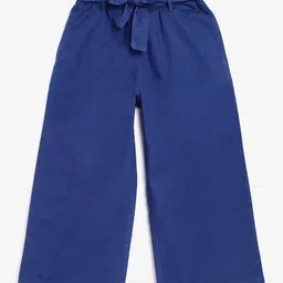 Campana 100% Cotton Solid Culottes Trousers with Belt - Striking Blue-picture-25