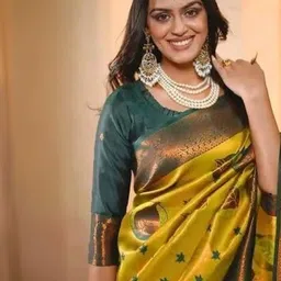 ZARA STAR Ethnic Motifs Zari Art Silk Kanjeevaram Saree image 2