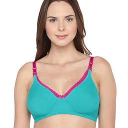 Inner Sense Pack Of 3 Organic Cotton Antimicrobial Soft Nursing Bra - White & Blue image 3