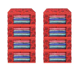 AMAK INC Red Fabric Multi-Utility Wardrobe Organisers-picture-21