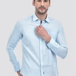 Numero Uno Men Spread Collar Textured Cotton Slim Fit Casual Shirt-picture-15