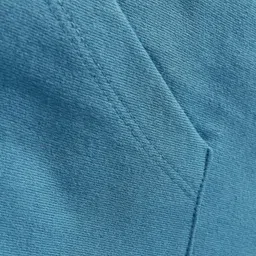 Zero Cotton Knit Full Sleeves Solid Color Hooded Sweatshirt with Kangaroo Pockets - Blue image 3