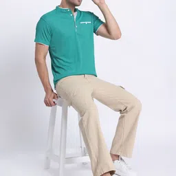 N AND J Men Mandarin Collar Pockets T-shirt image 5