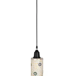 1ST TIME White & Green Textured Cylinder Shaped Ceiling Lamp-picture-24
