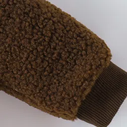 Kookie Kids Full Sleeves Peter Pan Collared Solid Winter Top - Brown image 4