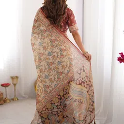 ALMAARI FASHION Kalamkari Pure Cotton Kanjeevaram Saree image 2