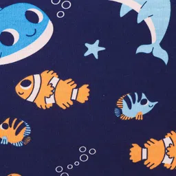 Babyhug Interlock Hooded Wrappers With Dolphin Print L 76.2 x B 76.2 cm - Blue image 5