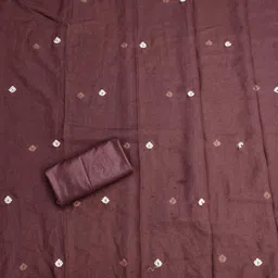 MANVAA Floral Embroidered Thread Work Georgette Unstitched Dress Material image 2