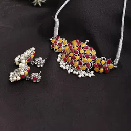 PUJVI Kundan Stone-Studded & Beaded Jewellery Set-picture-17