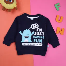 V-Mart Unisex Kids Navy Blue Round Neck Full Sleeves Printed Sweatshirt-picture-24
