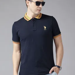 U.S. Polo Assn. Contrast Polo Collar Pure Cotton Slim Fit T-shirt-picture-15