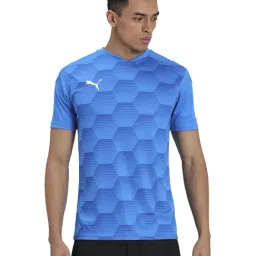 Puma Blue Regular Fit Printed Sports T-Shirt-image-50