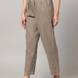 Kryptic Brown & Maroon Cotton Checks Lounge Pants (Pack Of 2) image 3